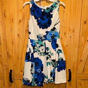 Taylor Vibrant Blue Floral Mini Dress